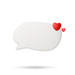 3D rendered white conversation bubble social media concept graphics