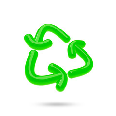 Green recycling symbol of glass texture