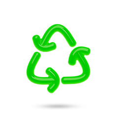 Green recycling symbol of glass texture