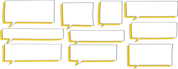 Obraz premium 使いやすくてかわいい手書きのふきだし セット 左