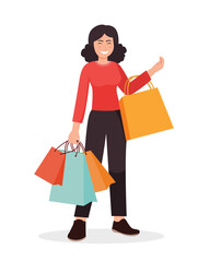 people shopping. People with shopping bags illustration