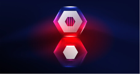 Abstract background neon hexagon vector illustration