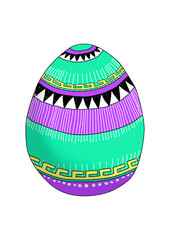 Frohe Ostern und Ostereier in bunten Farben, für die Feiertage und Grußkarte