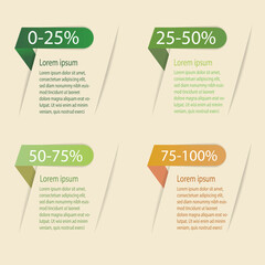 Vector illustration of four square infographics. Stock vector
