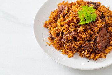 Nasi goreng - fried rice with pork in Indonesia style