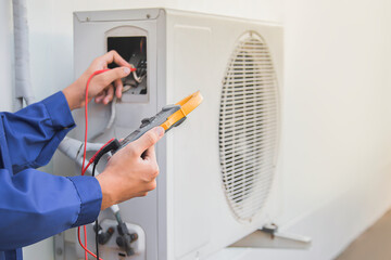 air condition outdoor unit compressor install outside the building.	