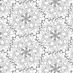 Gnomes Easter pattern Watercolor for Kids