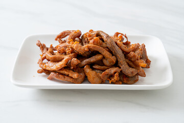 Sun-Dried Pork on white plate
