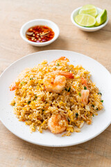 fried shrimps fried rice on plate