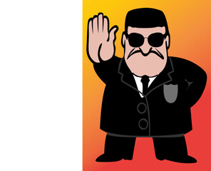 illustration detective police pose silhouette vector