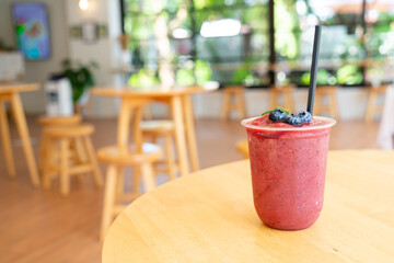 mixed berry smoothies in glass