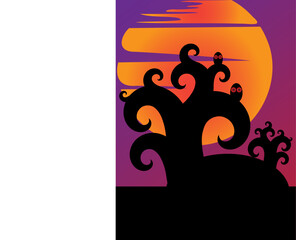 illustration halloweEn silhouette vector design