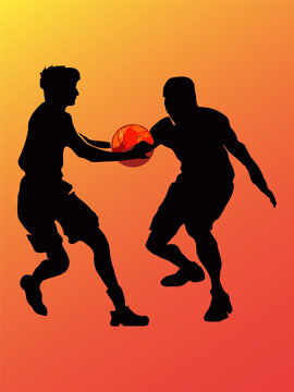 Illustration Basketball Silhouettes vector design