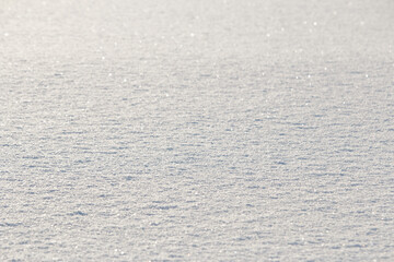 Fresh sparkling white snow natural abstract textured background