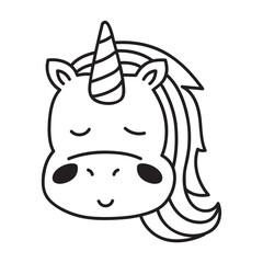 unicorn animal head doodle