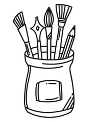 pencilholder with supplies