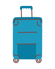 blue suitcase with wheels