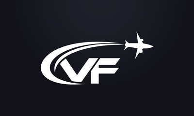 Tour and travel logo design, Airline agency symbol and aviation company monogram vector	
