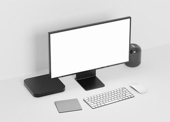 Fototapeta premium Responsive Web Design and website Mockup, Devices Mock up, Smartphone desktop tablet laptop template Mockup
