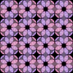 seamless pattern with pink flowers