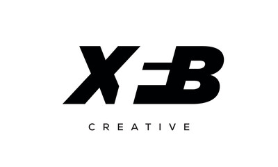 XFB letters negative space logo design. creative typography monogram vector