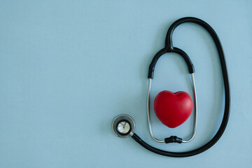 Medical background for doctor and hospital, Doctor's day concept stethoscope and a heart Selective...