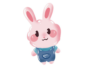 Cute pink rabbit cartoon