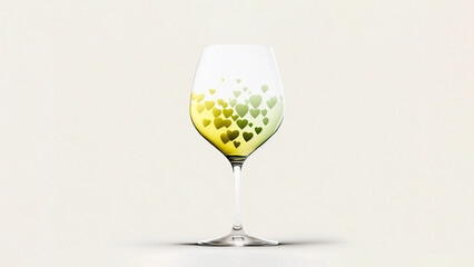 Wine glass with a lot of hearts, Generative AI