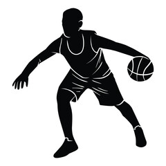 Fototapeta na wymiar Vector set of Basketball player silhouettes, Basketball silhouettes