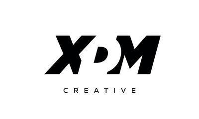 XDM letters negative space logo design. creative typography monogram vector