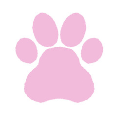 ピンクの肉球が可愛い動物の足跡