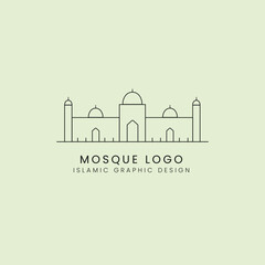 Obraz premium minimalist islamic logo design mosque logo muslim islam with text