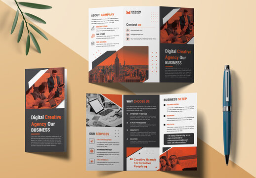 Business Agency Trifold Brochure Design Template