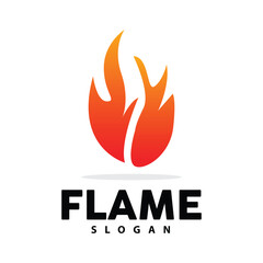 Red Flame Logo, Burning Heat Fire Vector, Fire Logo Template Icon Design