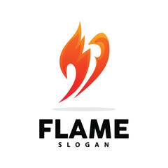 Red Flame Logo, Burning Heat Fire Vector, Fire Logo Template Icon Design