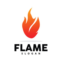 Red Flame Logo, Burning Heat Fire Vector, Fire Logo Template Icon Design