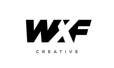 WXF letters negative space logo design. creative typography monogram vector