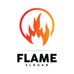 Red Flame Logo, Burning Heat Fire Vector, Fire Logo Template Icon Design