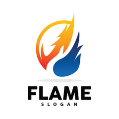 Fototapeta premium Red Flame Logo, Burning Heat Fire Vector, Fire Logo Template Icon Design