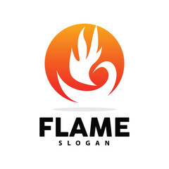 Red Flame Logo, Burning Heat Fire Vector, Fire Logo Template Icon Design