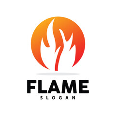 Red Flame Logo, Burning Heat Fire Vector, Fire Logo Template Icon Design