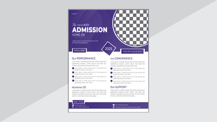 Professional Admission flyer template. Kids school education flyer, cover layout School Admission Open leaflet Design Template Vector Education poster, Kids Education Flyer Template.
