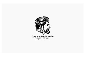 cuts barber shop concept design logo