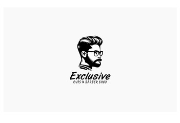 execlusive cuts barber shop concept design logo