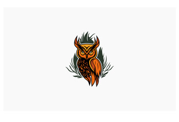 owl vector concept design colorful logo