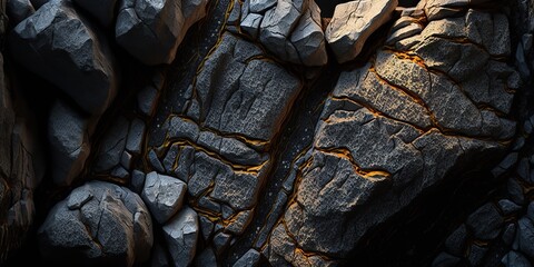 Illustration of Close-up rock wall texture background, Generative AI