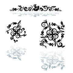 Decorative floral pattern abstract design elements
