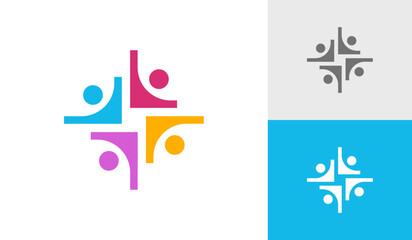 community people, social community, global community, human family logo design