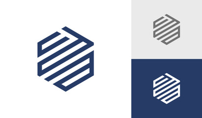 Letter CDA initial hexagon monogram logo design vector