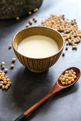 soy bean milk in bowl